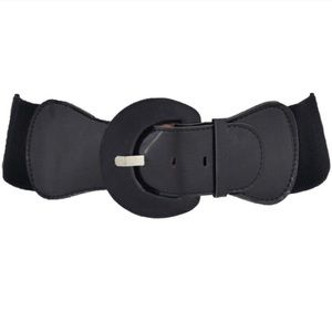 Black Vegan Leather Cinch Belt